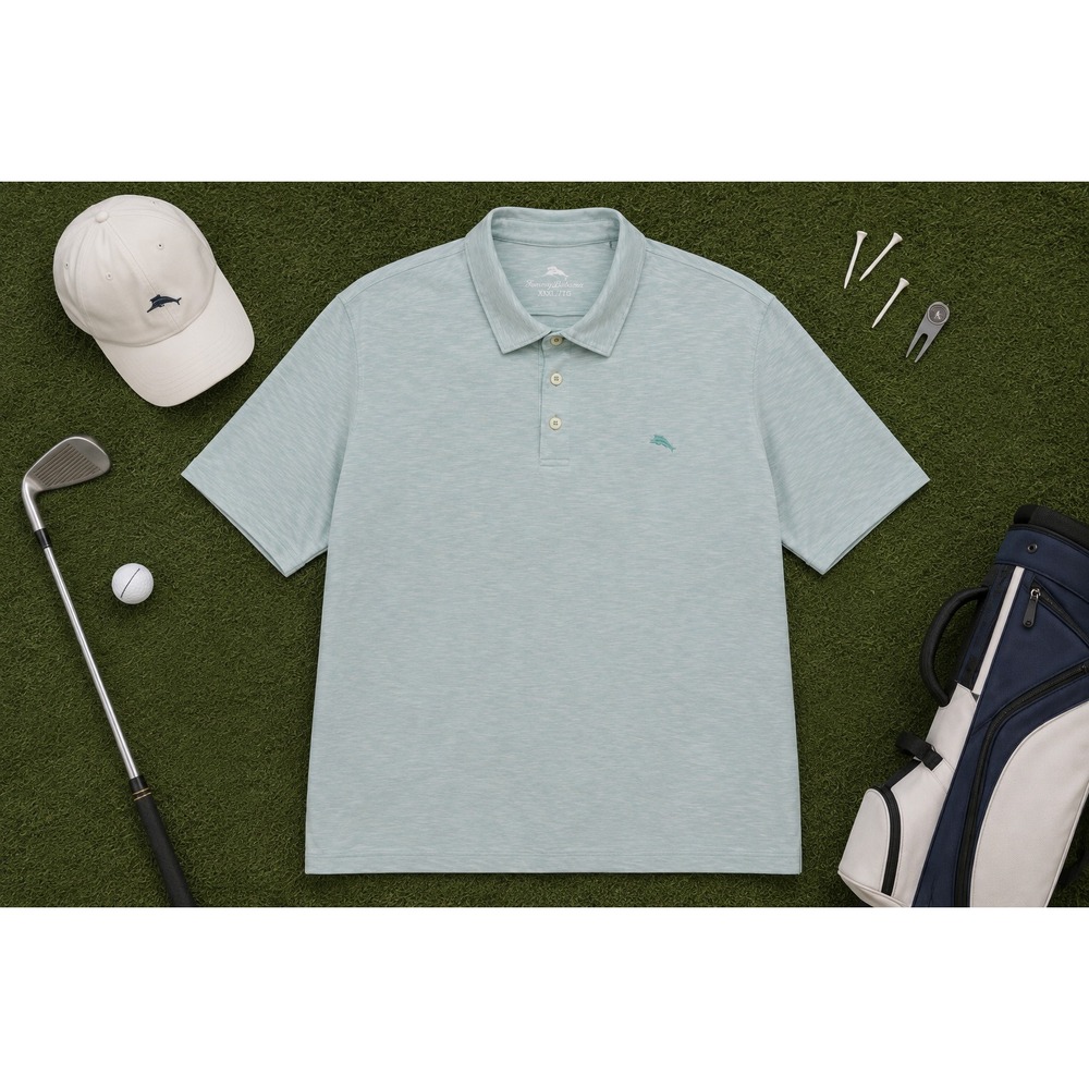 Tommy Bahama Seafoam Polo Shirt with Subtle Logo